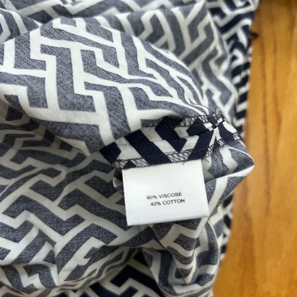 Peter Millar Blue White Geometric Drawstring Beach Dress Cover Up Size Small - Picture 6 of 8